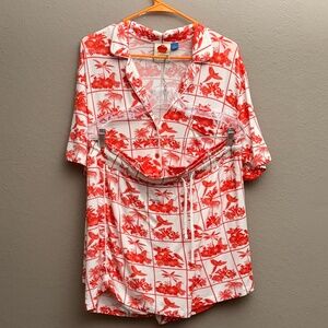 Farm Rio x Anthropologie Woman's Printed Tropical Shorts Pajama Set Sz XL